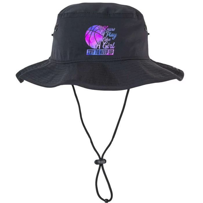 I Know I Play Like A Girl Basketball Player Game Day Legacy Cool Fit Booney Bucket Hat