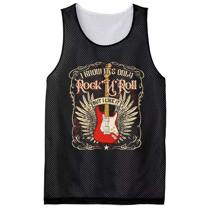 I Know ItS Only RockNRoll But I Like It Rock Music Fan Mesh Reversible Basketball Jersey Tank