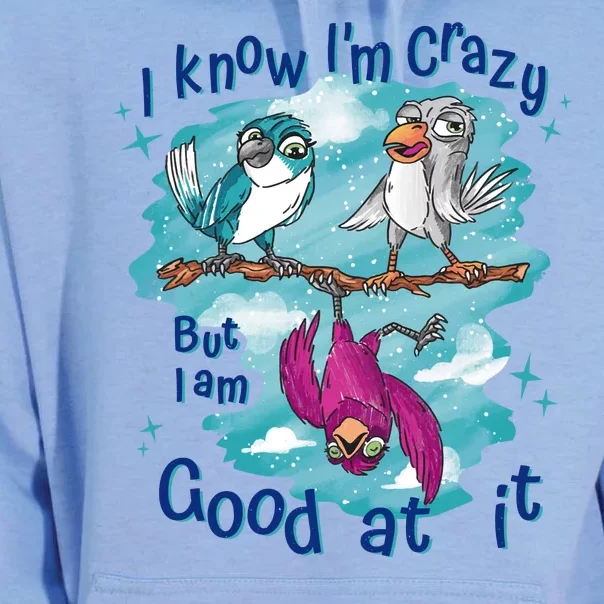 I Know I'm Crazy Funny Birds Unisex Surf Hoodie