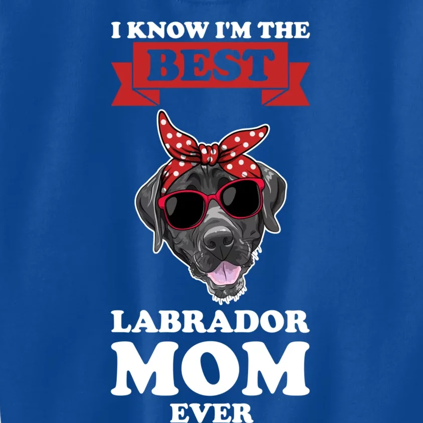 I Know I'm The Best Labrador Mom Ever Labrador Great Gift Kids Sweatshirt