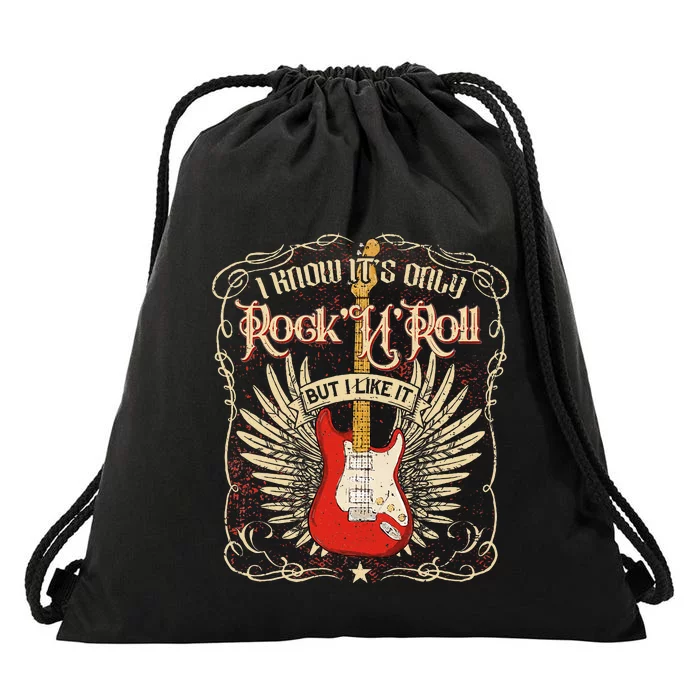 I Know ItS Only RockNRoll But I Like It Rock Music Fan Drawstring Bag