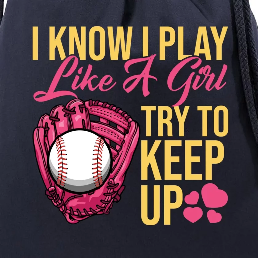 I Know I Play Like A Baseball Funny Gift Drawstring Bag