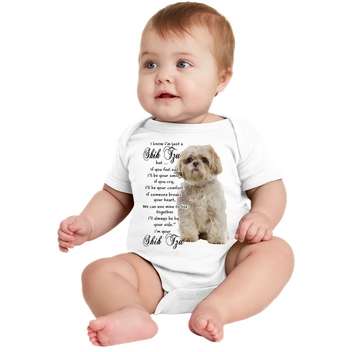 I Know Im Just A Shih Tzu Puppy Face Shitzu Gifts For Women Baby Bodysuit