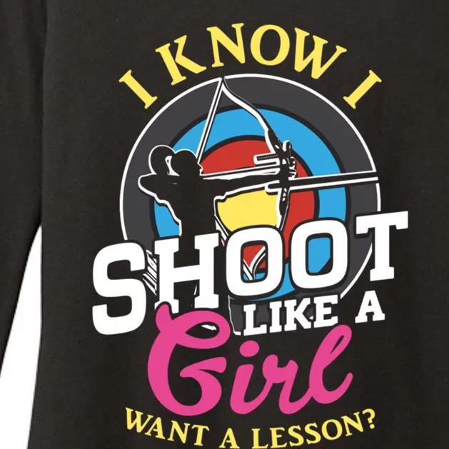 I Know I Shoot Like A Hunter Arrow Bow Hunting Archery Great Gift Womens CVC Long Sleeve Shirt