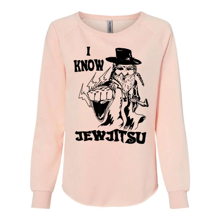 I Know Jew Jitsu Funny Gift Jews Rabbi Womens California Wash Sweatshirt