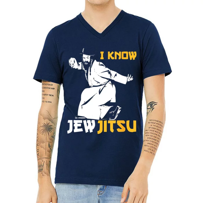 I Know Jew Jitsu V-Neck T-Shirt