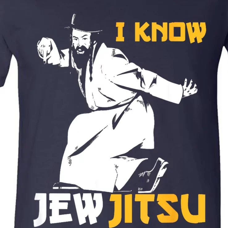 I Know Jew Jitsu V-Neck T-Shirt