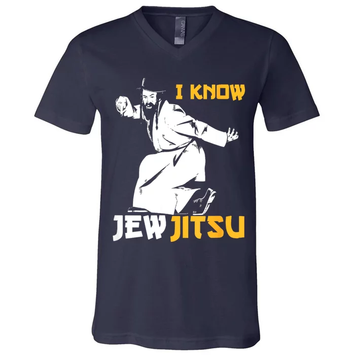 I Know Jew Jitsu V-Neck T-Shirt