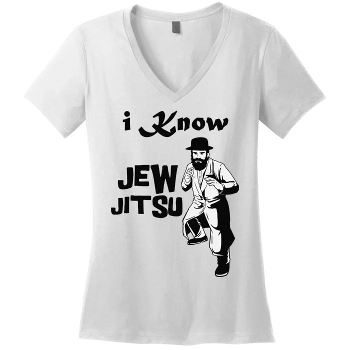 I Know Jew Jitsu Funny Women's V-Neck T-Shirt