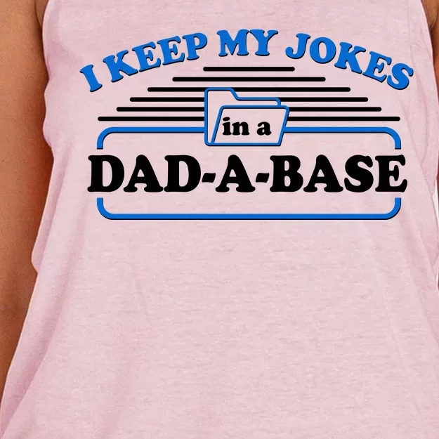 I Keep My Jokes In A DadABase Women's Knotted Racerback Tank