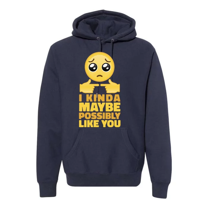 I Kind Maybe Possibly Like You Emoji Premium Hoodie