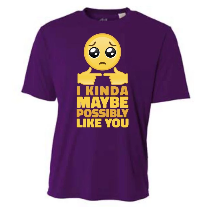 I Kind Maybe Possibly Like You Emoji Cooling Performance Crew T-Shirt