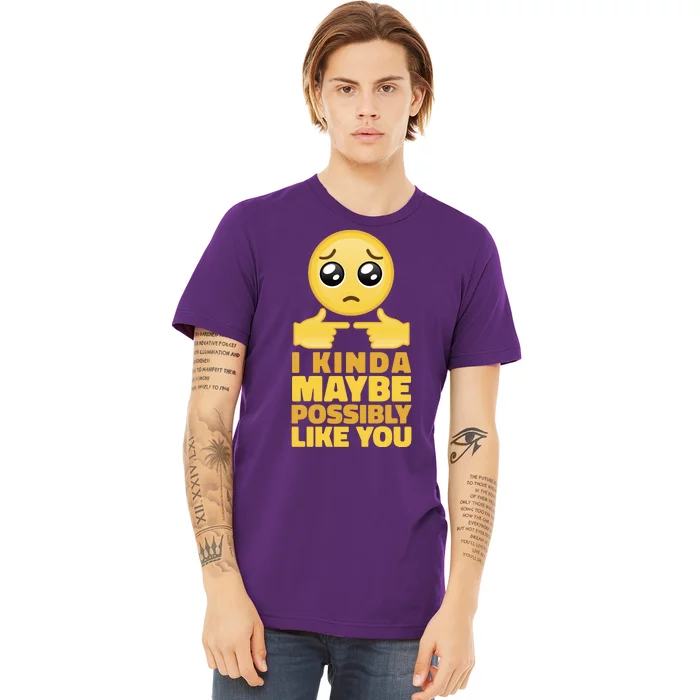 I Kind Maybe Possibly Like You Emoji Premium T-Shirt