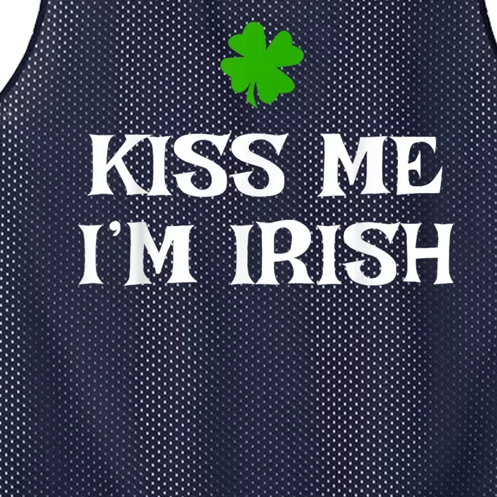 Irish Kiss Me Im Irish St Patricks Day Mesh Reversible Basketball Jersey Tank