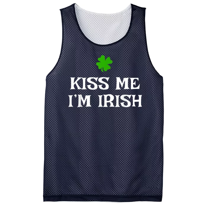 Irish Kiss Me Im Irish St Patricks Day Mesh Reversible Basketball Jersey Tank