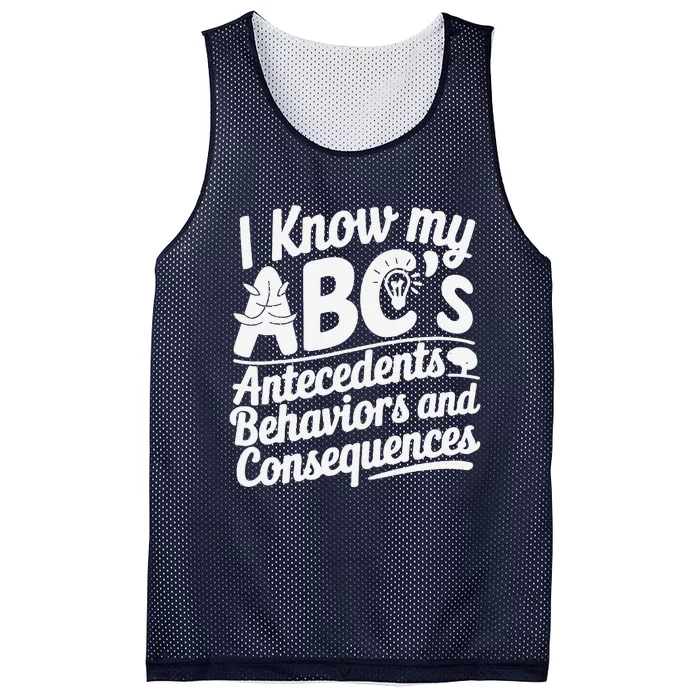 I Know My AbcS Behavior Analyst Therapist Mesh Reversible Basketball Jersey Tank