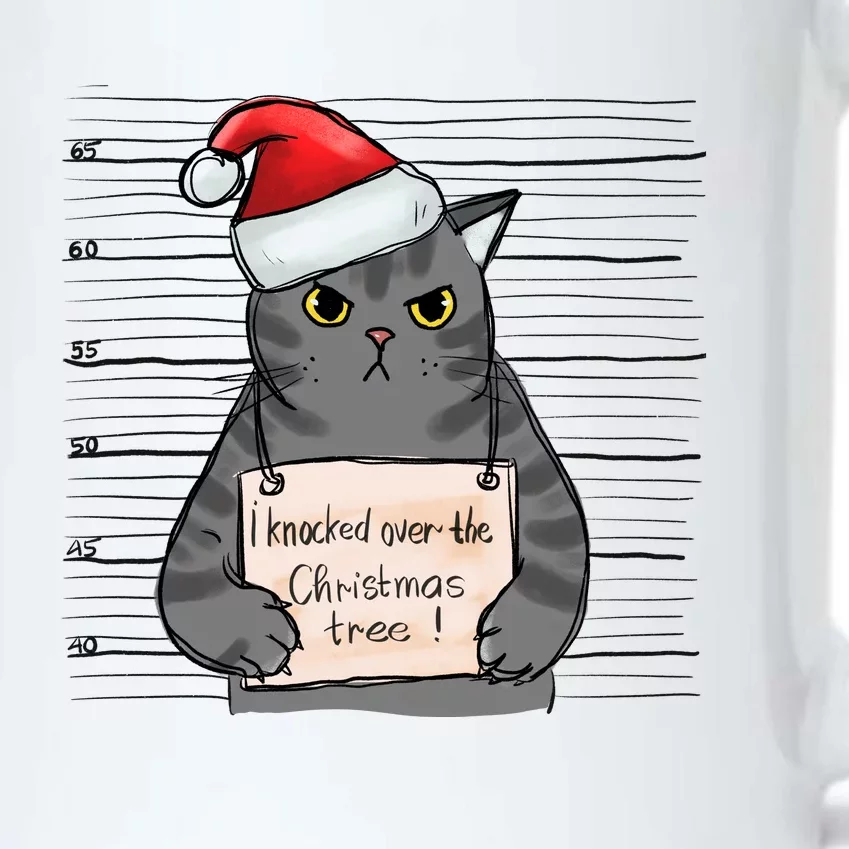 I Knocked Over The Christmas Tree Funny Cat Christmas Gift Black Color Changing Mug