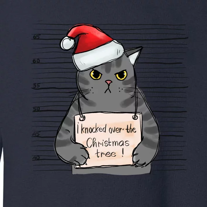 I Knocked Over The Christmas Tree Funny Cat Christmas Gift Toddler Sweatshirt