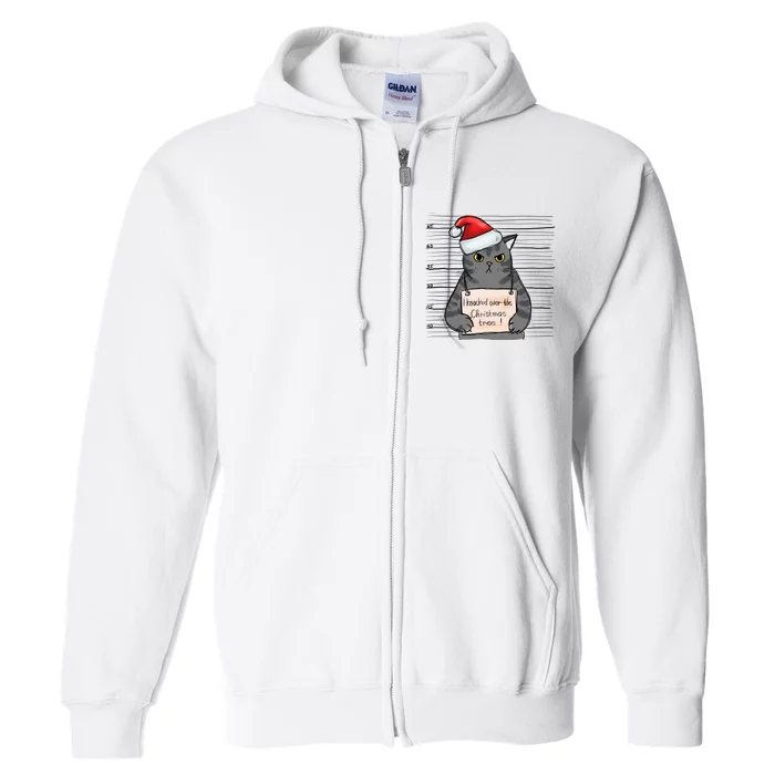 I Knocked Over The Christmas Tree Funny Cat Christmas Gift Full Zip Hoodie