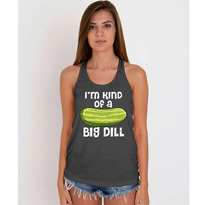 I'm Kind Of A Big Dill Funny Pickle Food Pun Women's Knotted Racerback Tank