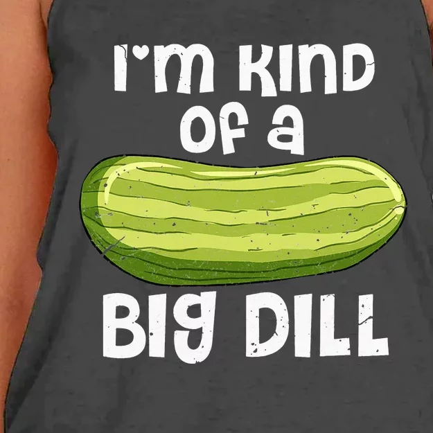 I'm Kind Of A Big Dill Funny Pickle Food Pun Women's Knotted Racerback Tank