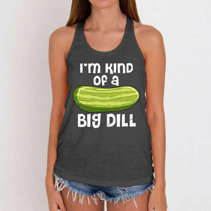 I'm Kind Of A Big Dill Funny Pickle Food Pun Women's Knotted Racerback Tank