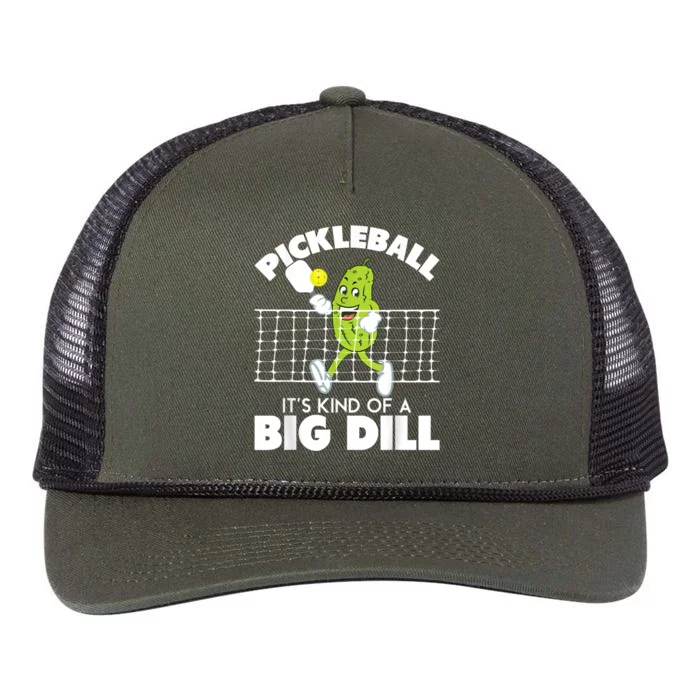 It's Kind Of A Big Dill Funny Pickleball Paddleball Retro Rope Trucker Hat Cap