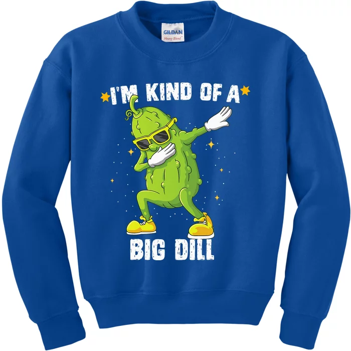 Im Kind Of Big Dill Pickle Dabbing Halloween Cucumber Kids Sweatshirt