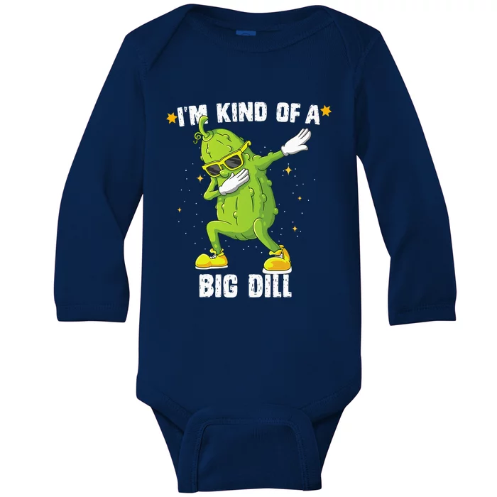 Im Kind Of Big Dill Pickle Dabbing Halloween Cucumber Baby Long Sleeve Bodysuit