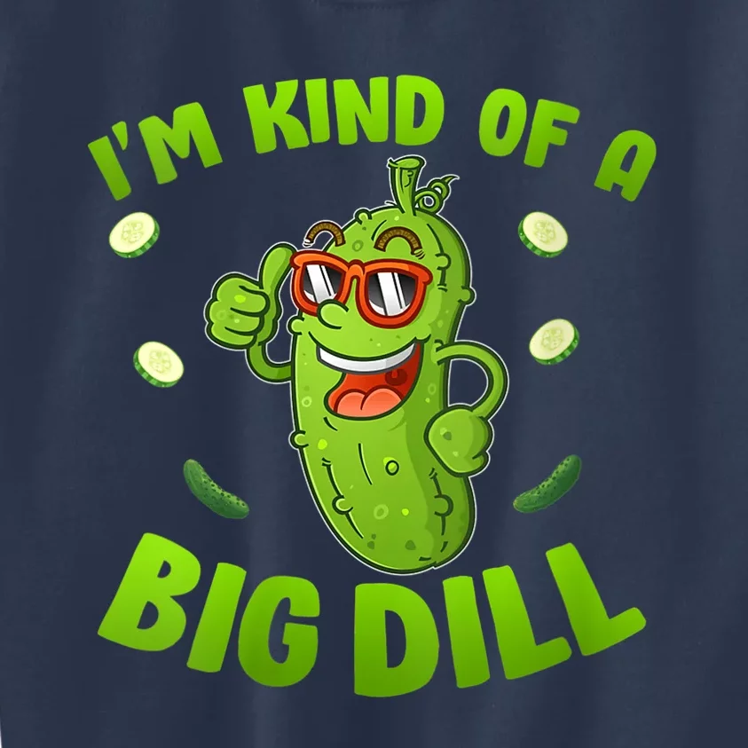 I'm Kind Of A Big Dill Pickle Cucumber Clothes VNeck Kids Sweatshirt