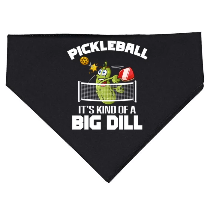 ItS Kind Of A Big Dill Pickleball Funny Paddleball Cool Gift USA-Made Doggie Bandana