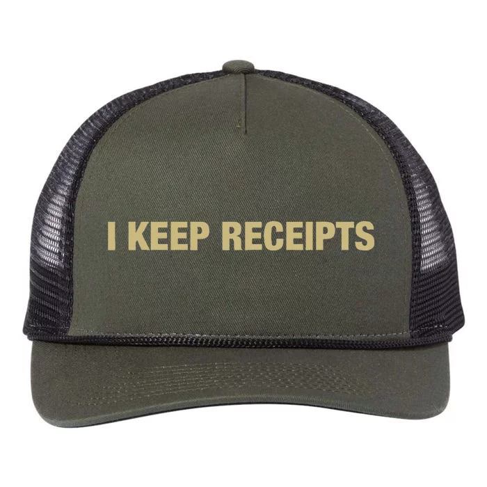 I Keep Receipts Retro Rope Trucker Hat Cap