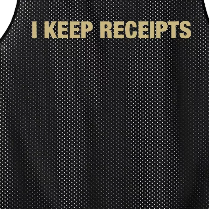 I Keep Receipts Mesh Reversible Basketball Jersey Tank