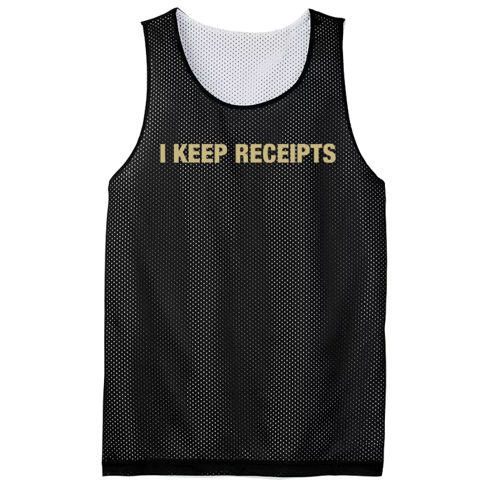 I Keep Receipts Mesh Reversible Basketball Jersey Tank