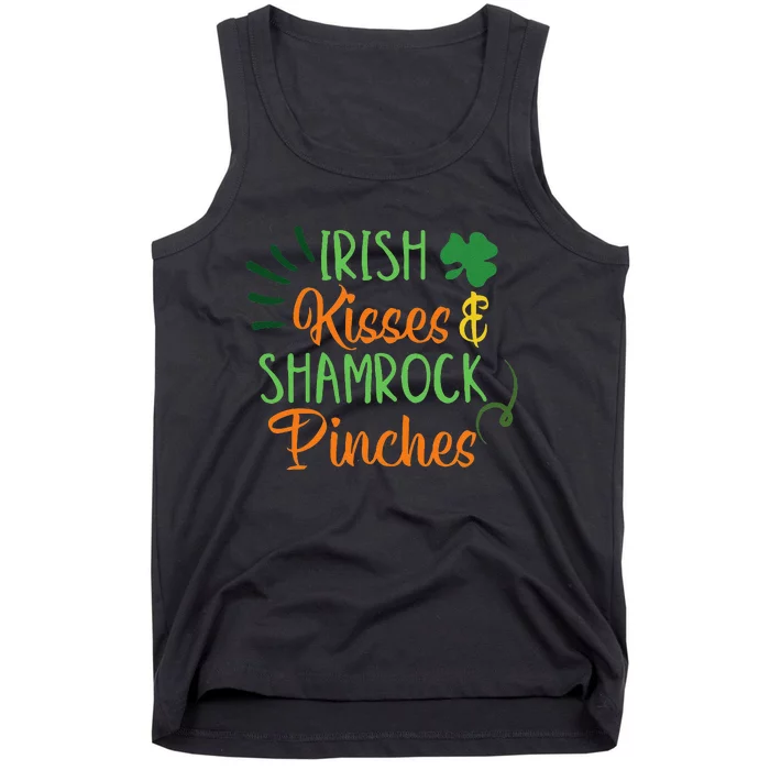 Irish Kisses Shamrock Pinches Saint Patrick's Day Paddys Day Tank Top