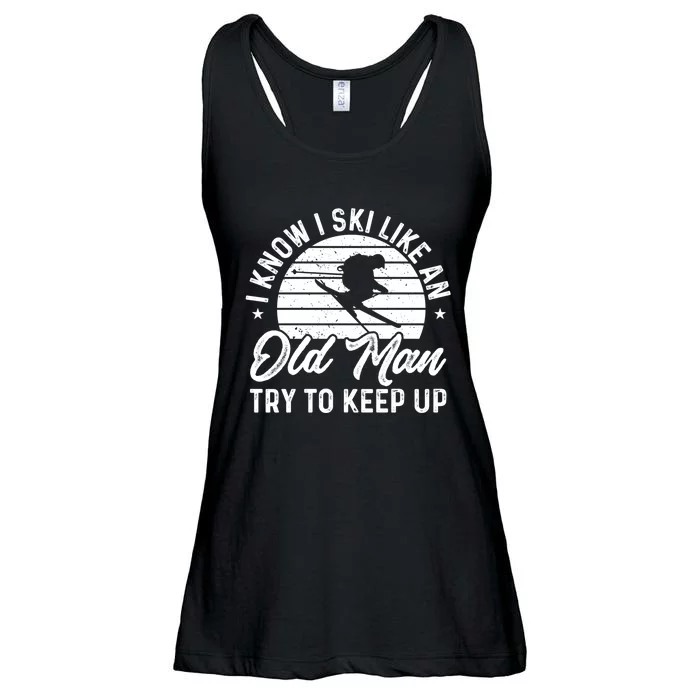 I Know Ski Like An Old Man Try To Keep Up Gift For Skier Ladies Essential Flowy Tank