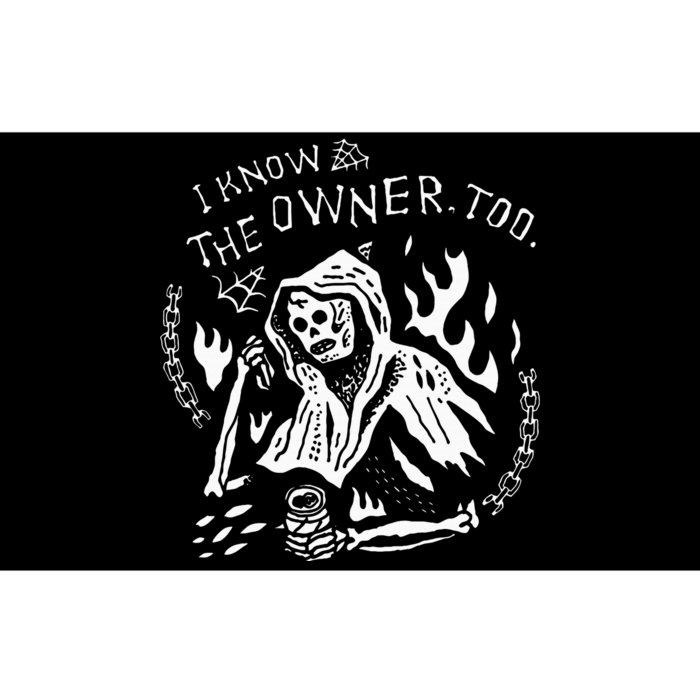 I Know The Owner Too Tattoo Skeleton Skull Bumper Sticker