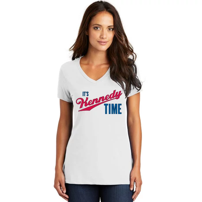 Its Kennedy Time RFK Jr. Women's V-Neck T-Shirt