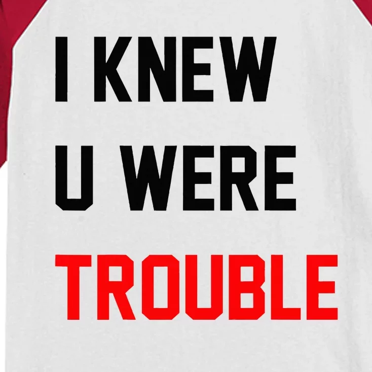 I Knew U Were Trouble Kids Colorblock Raglan Jersey