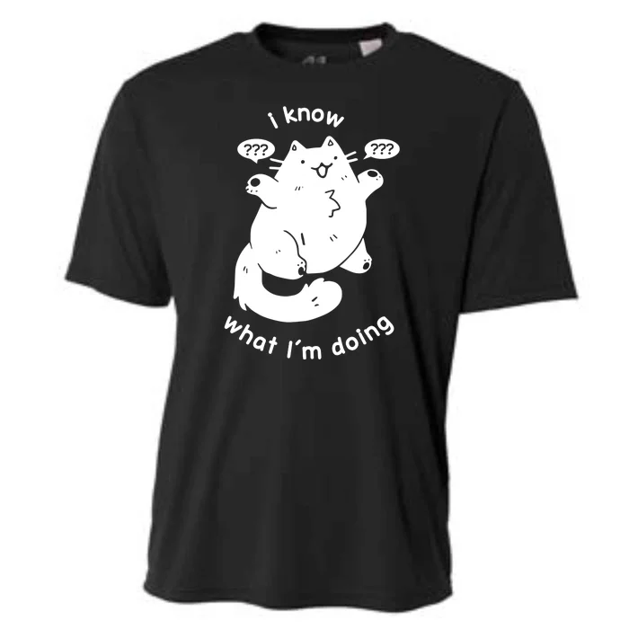 I Know What I'm Doing Funny Cat Cooling Performance Crew T-Shirt