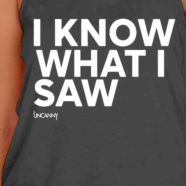 I Know What I Saw Women's Knotted Racerback Tank