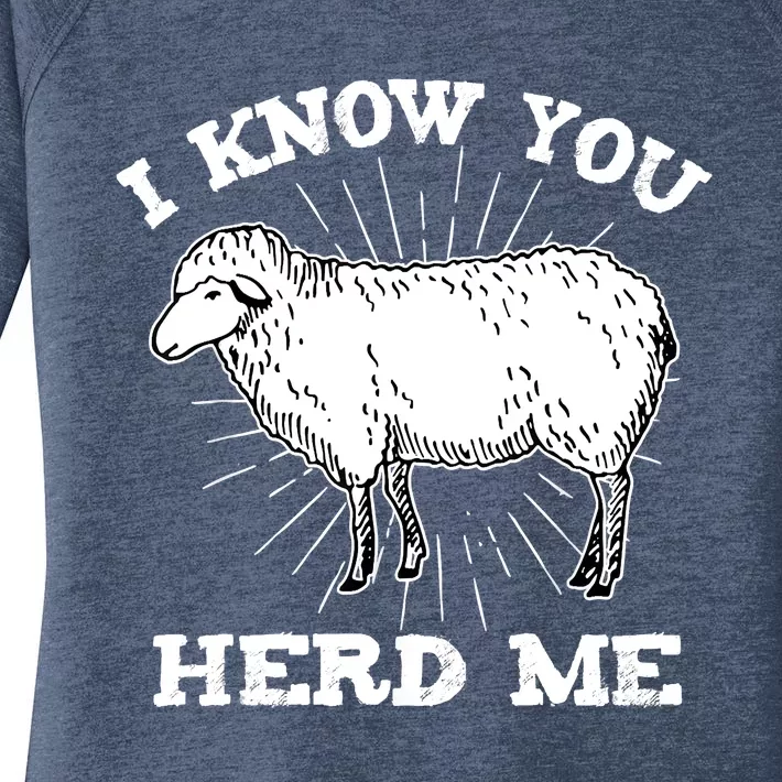 I Know You Herd Me Sheep Herder Farm Animal Shepherd Women's Perfect Tri Tunic Long Sleeve Shirt