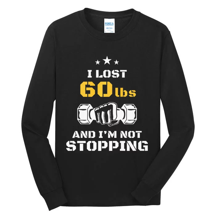 I Lost 60 Pounds Weight Loss Celebration Announcement Tall Long Sleeve T-Shirt