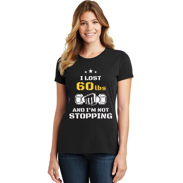 I Lost 60 Pounds Weight Loss Celebration Announcement Women's T-Shirt