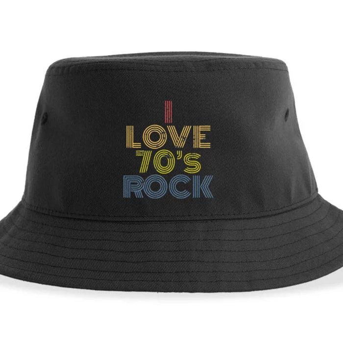 I Love 70s Rock Music Retro Vintage Sustainable Bucket Hat