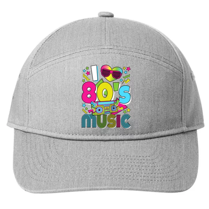 I Love 80's Music 80s Party Outfit Retro 1980s Raglan Baseball Tee 7-Panel Snapback Hat