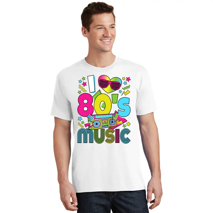 I Love 80's Music 80s Party Outfit Retro 1980s Raglan Baseball Tee T-Shirt