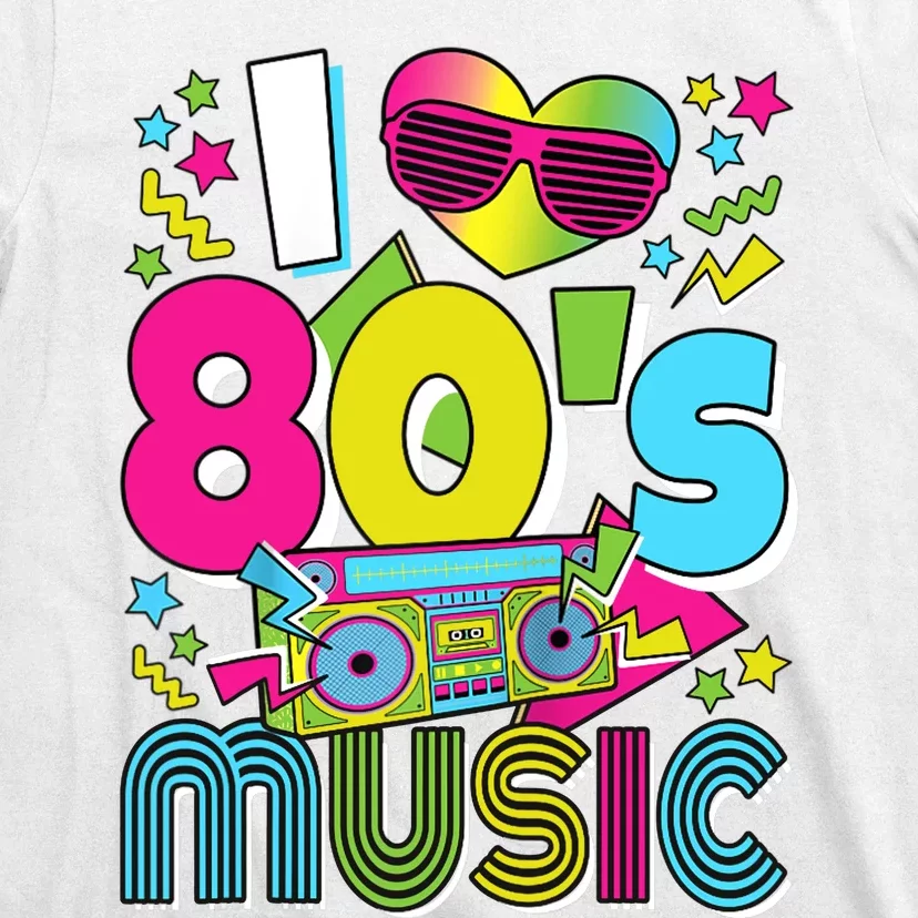 I Love 80's Music 80s Party Outfit Retro 1980s Raglan Baseball Tee T-Shirt