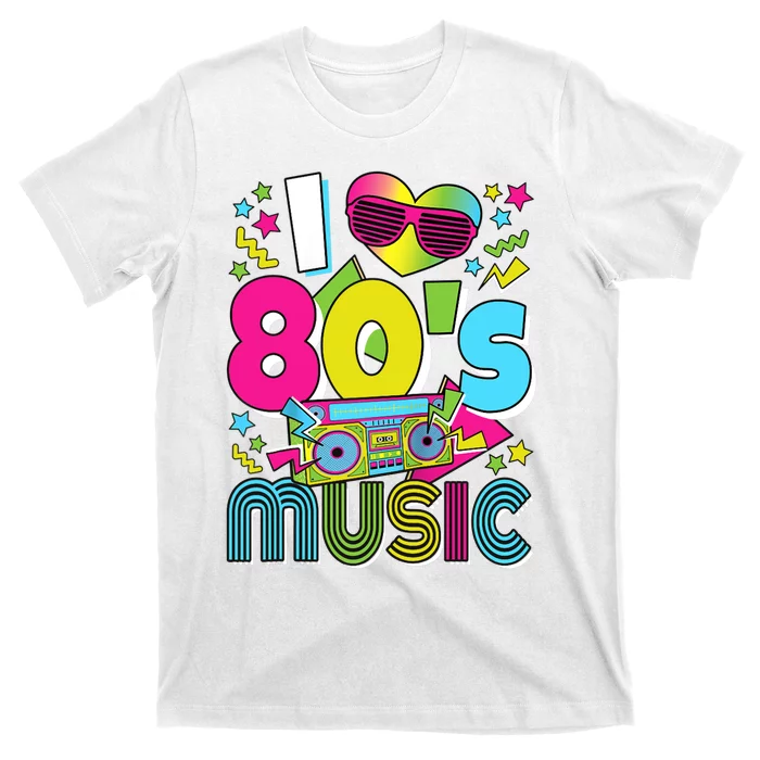 I Love 80's Music 80s Party Outfit Retro 1980s Raglan Baseball Tee T-Shirt