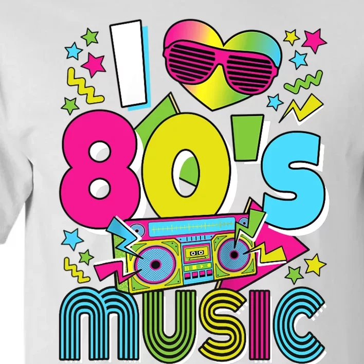 I Love 80's Music 80s Party Outfit Retro 1980s Raglan Baseball Tee Tall T-Shirt